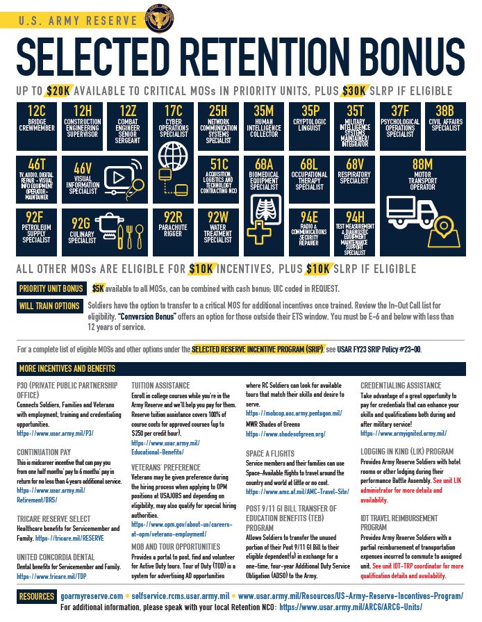 Selected Retention Bonus One Sheet link to document